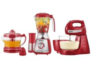 Kit Gourmet Red Premium Mondial - com Liquidificador + Batedeira + Espremedor - R$ 179