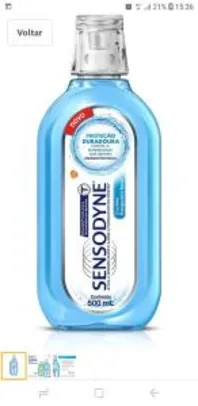 Enxaguatório Sem Álcool Coolmint para Dentes Sensíveis, Sensodyne, 500ml | R$10