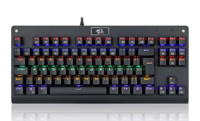 Teclado Mecanico Redragon Dark Avenger Preto Rainbow Switch Vermelho, K568R PT-RED