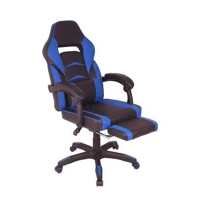 Cadeira Gamer MAG3 Reclinável com Apoio Retrátil para os Pés - Preto/Azul