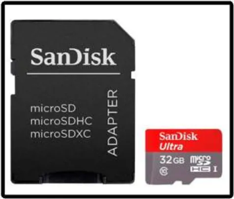 [Submarino] Cartão de Memória Micro SD 32GB SanDisk Ultra 48MB/s + Adaptador por R$ 42