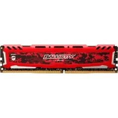 Memória Crucial Ballistix Sport LT 8GB 2400Mhz DDR4 CL16 Red - BLS8G4D240FSEK - R$319