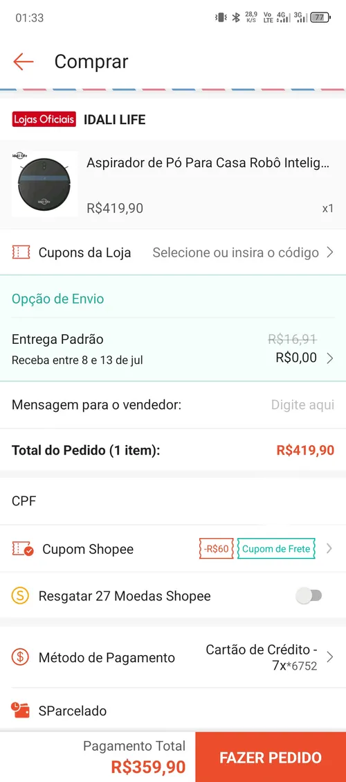 Imagem na descrição da promoção