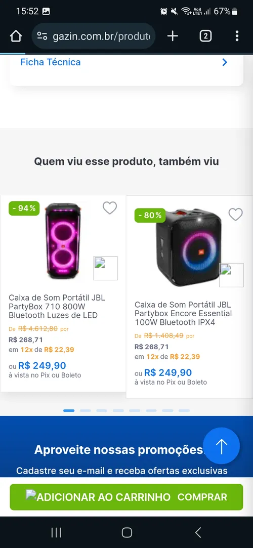 Imagem na descrição da promoção