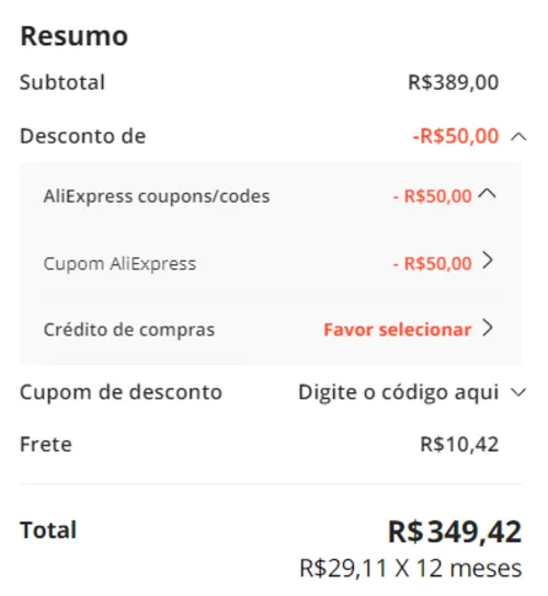 Imagem na descrição da promoção