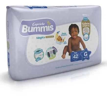 Fralda Infantil Capricho Bummis Magics Tamanho G 42un (0,68 centavos a tira) 