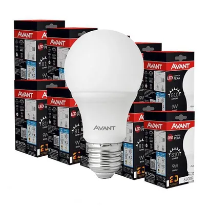 Kit 10 Lâmpadas Led 9W Bulbo Soquete E27 Bivolt Branca Fria