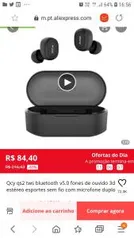 Fones de Ouvido 3d Estéreo Esportes Sem Fio com Microfone Duplo Qcy Qs2 Tws Bluetooth v5.0