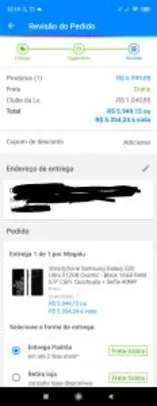 Samsung Galaxy s20 ultra 512 (app + clube da Lu)