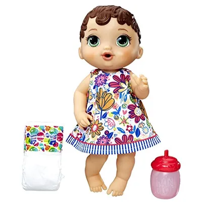 Brinquedo Boneca Baby Alive Hora do Xixi Morena - Com roupinha removível e acessórios - E0499 - Hasbro