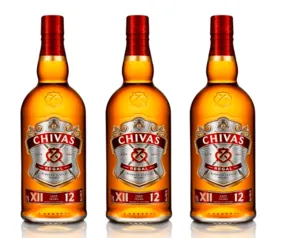 Kit 3 Chivas Regal Whisky 12 Anos Escocês 750ml