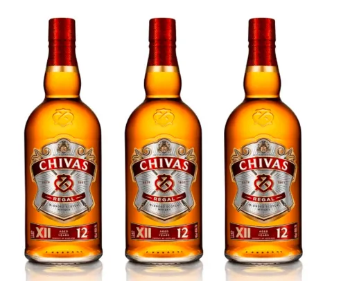 Kit 3 Chivas Regal Whisky 12 Anos Escocês 750ml