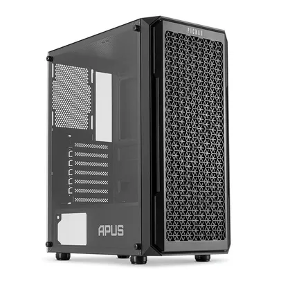 Gabinete Gamer Pichau Apus Black, Mid-Tower, Lateral de Vidro Temperado, Com 3 Fans, Preto, PG-APS-B