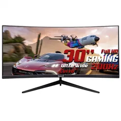 Monitor Gamer Redragon Citrine Ultrawide, Tela Curva, 30 Pol, Full HD, 1MS, 200Hz, 21:9, Free-Sync, 