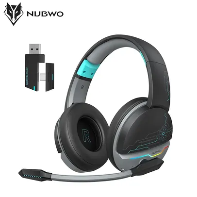 [Taxa Inclusa | APP | G PAY] Headset Gamer Sem Fio NUBWO-G08 com luz LED 2.4GHz , apto para PS5, PS4, PC, Mobile, Tablet