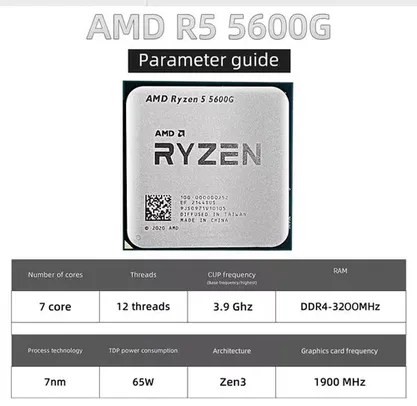 Processador Amd ryzen 5 5600g r5,  soquete am4 3.9ghz seis-núcleo doze-thread 65w ddr4