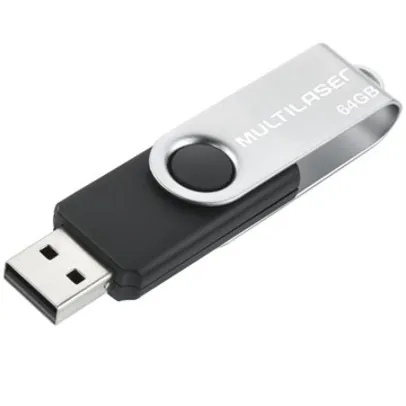 Pen Drive Multilaser PD590 Preto USB 2.0 64GB