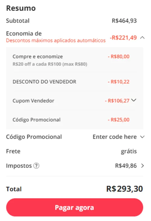 Imagem na descrição da promoção