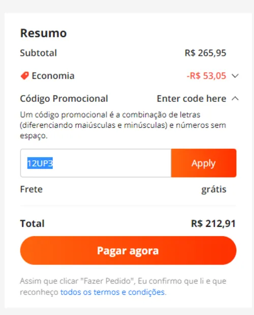 Imagem na descrição da promoção