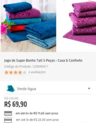 [Shoptime] Jogo de Super Banho Tati 5 Peças - Casa & Conforto 
