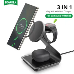 [Com Taxa] Estação de Carregamento 3em1 25W Watch7 Bonola - Compatível com Samsung 25W