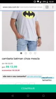 Camiseta batman por R$14 !!!
