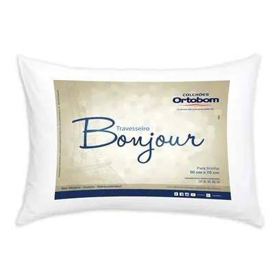 Travesseiro Ortobom Bonjour em Fibra Siliconizada 50 x 70 cm - Branco | R$20
