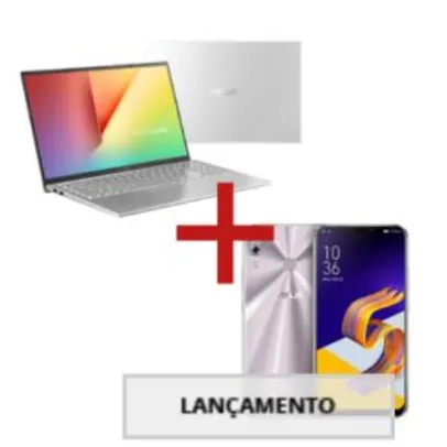 Notebook VivoBook X512FA-BR567T Prata Metálico + ZenFone 5 4GB/64GB Prata - R$3.699
