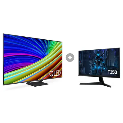 Combo Smart TV 55" QLED 4K 55Q65C 2023 + Monitor Samsung T350 24"