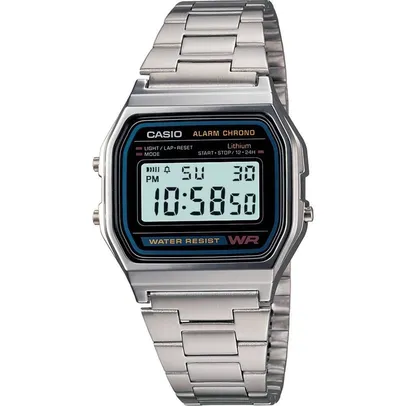 [AME R$ 134] Relógio Casio Vintage Unissex Prata Digital A158WA-1DFv | R$ 157