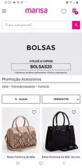 Marisa - 20% de desconto em bolsas