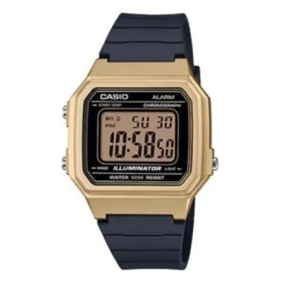 Relógio Unissex Digital Casio W-217HM-9AV - Preto/Dourado | R$79
