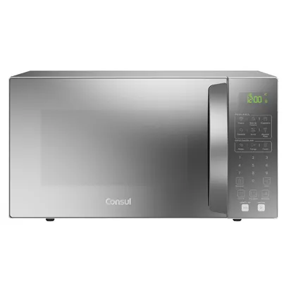 [Cashback Consul R$ 419] Micro-ondas Consul 32 Litros cor cinza espelhado com Menu Fácil - CMS46AR