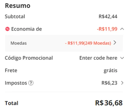 Imagem na descrição da promoção