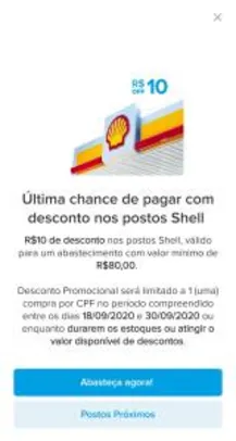 R$ 10 OFF Shell Box Mercado Pago