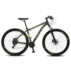 Bicicleta Colli Atalanta Aro 29 em Alumínio Freio a disco e Câmbio Shimano - Grafite/Amarelo -R$1377