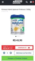 (Drogaria Araújo)2 Unidades Fórmula Infantil Aptanutri Profutura 3 800g - R$39