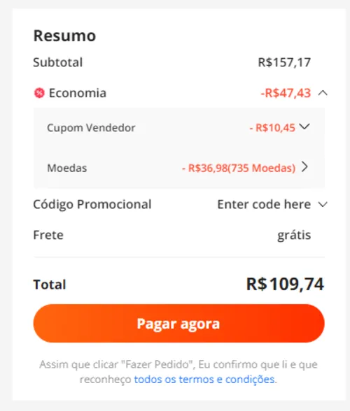 Imagem na descrição da promoção