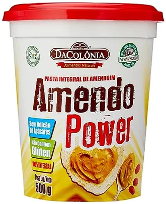 DaColônia Amendopower - Pasta De Amendoim Integral, Zero, 500G