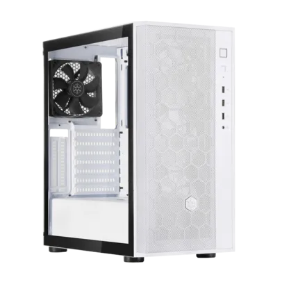 Gabinete Gamer SilverStone Fara R1 V2, Mid Tower, Vidro Temperado, White, ATX, Sem fonte, Com 1 Fan,