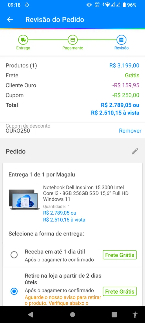 Imagem na descrição da promoção