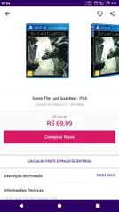 Game The Last Guardian - PS4 - R$70