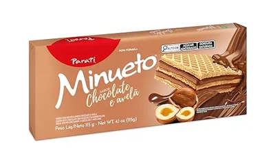 (REC) Biscoito Wafer Parati® Minueto® sabor Chocolate e Avelã 115g