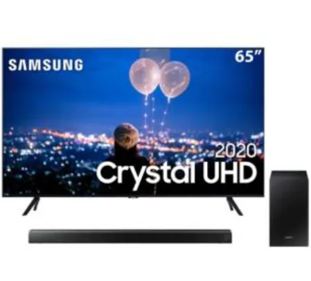 Smart TV LED 65" UHD 4K Samsung 65TU8000 + Soundbar Samsung HW-T550 | R$4499