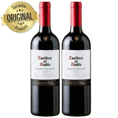 Kit 2 Vinhos Tinto Chileno Cabernet Sauvignon Casillero Del Diablo 750ml 