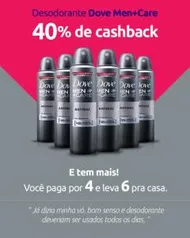 [Americanas] Desodorante Dove men care +40% AME