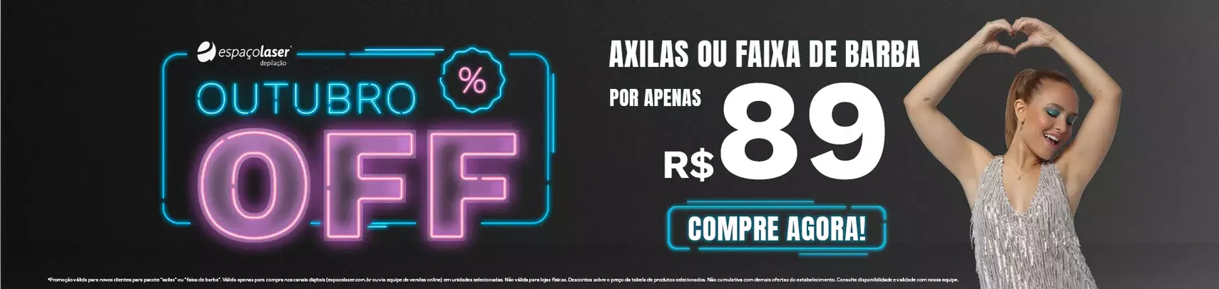 Depilação na Espaço Laser - 10 Sessões por R$ 89