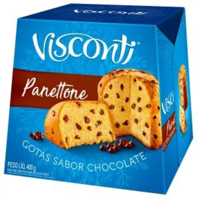 Leve 2 Panettone com Gotas de Chocolate VISCONTI Caixa 400g