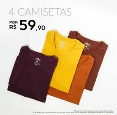 4 camisetas por 60