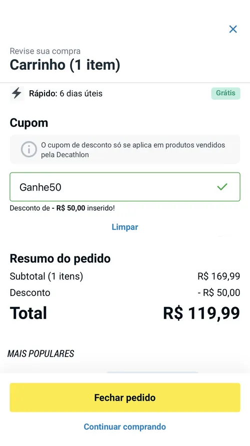 Imagem na descrição da promoção